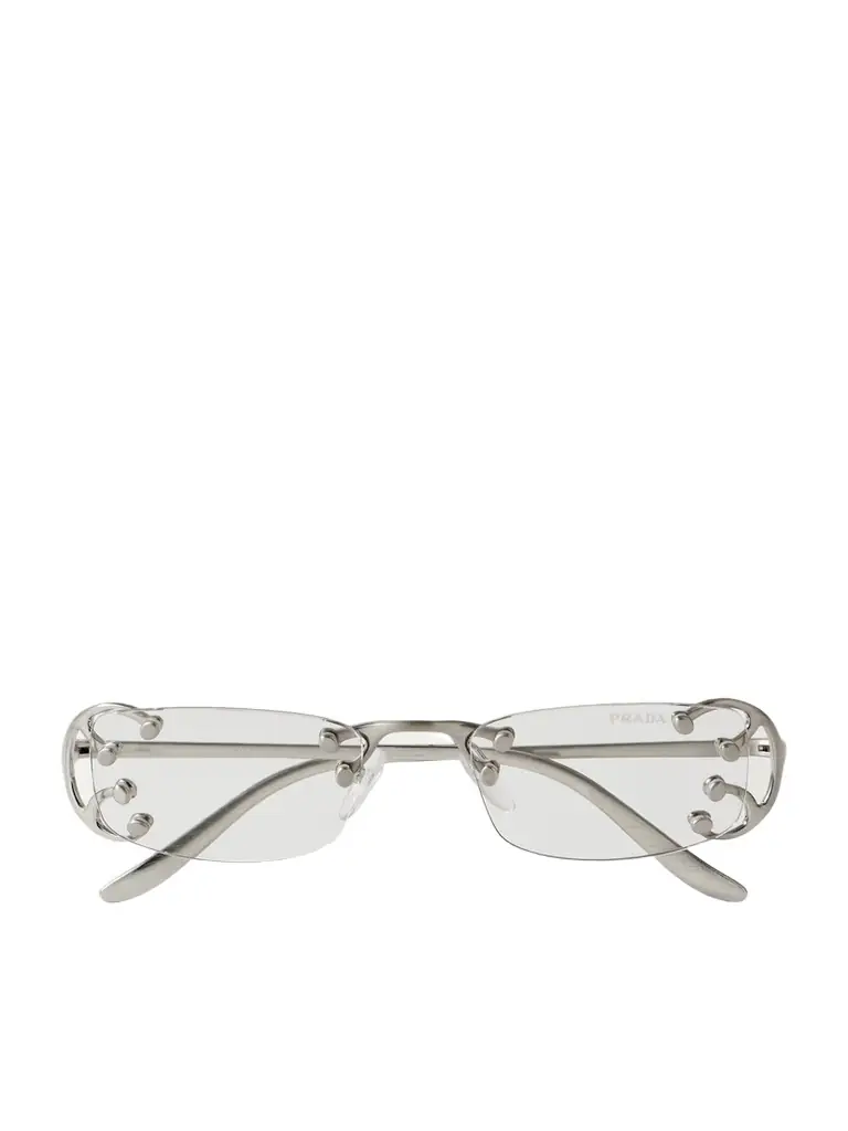 PRADA EYEWEAR Square-frame Silver-tone Optical Glasses