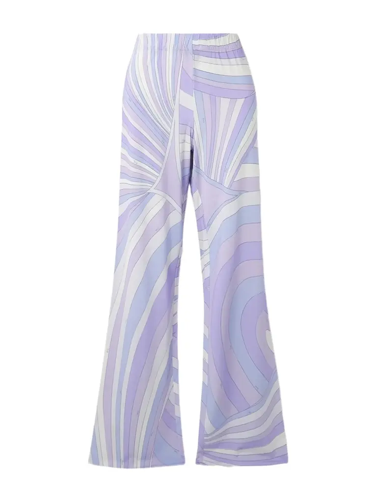 PUCCI Iride Printed Satin-jersey Wide-leg Pants