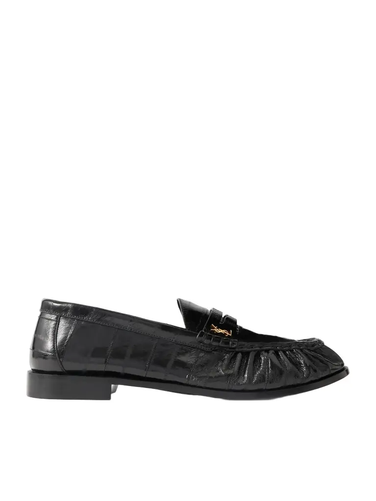 Saint Laurent Le Loafer Monogram Logo-Appliquéd Eel Penny Loafers - Men