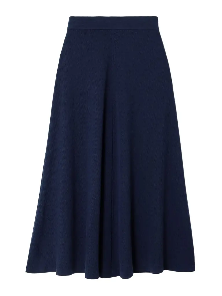 Emilia Wickstead Dorian Ribbed Wool Midi Skirt