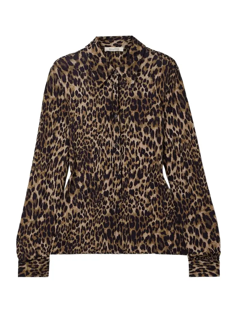 Nili Lotan Celestine Leopard-print Crepe Shirt