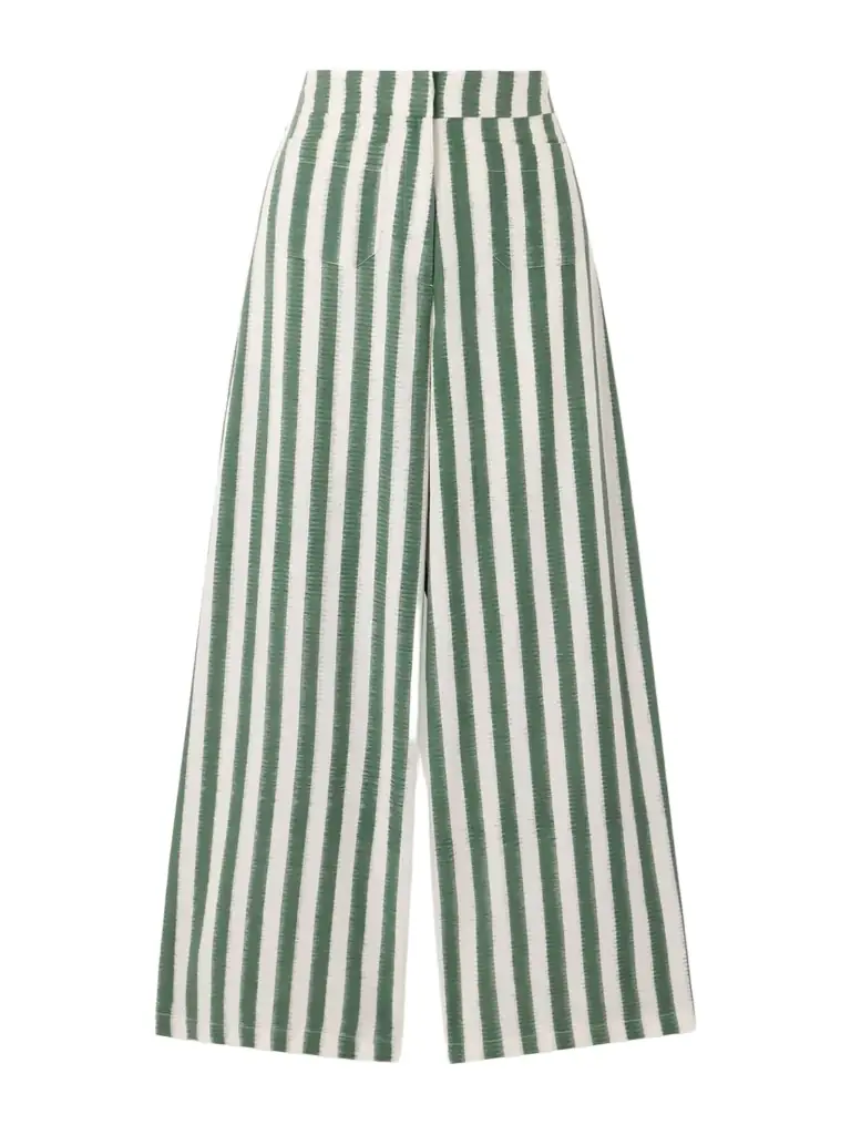 Emporio Sirenuse Adele Ikat Striped Cotton Wide-leg Pants