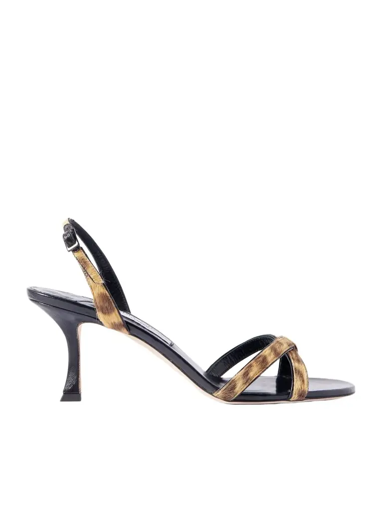 Jimmy Choo Elsy 70 Leopard-print Calf Hair Slingback Sandals