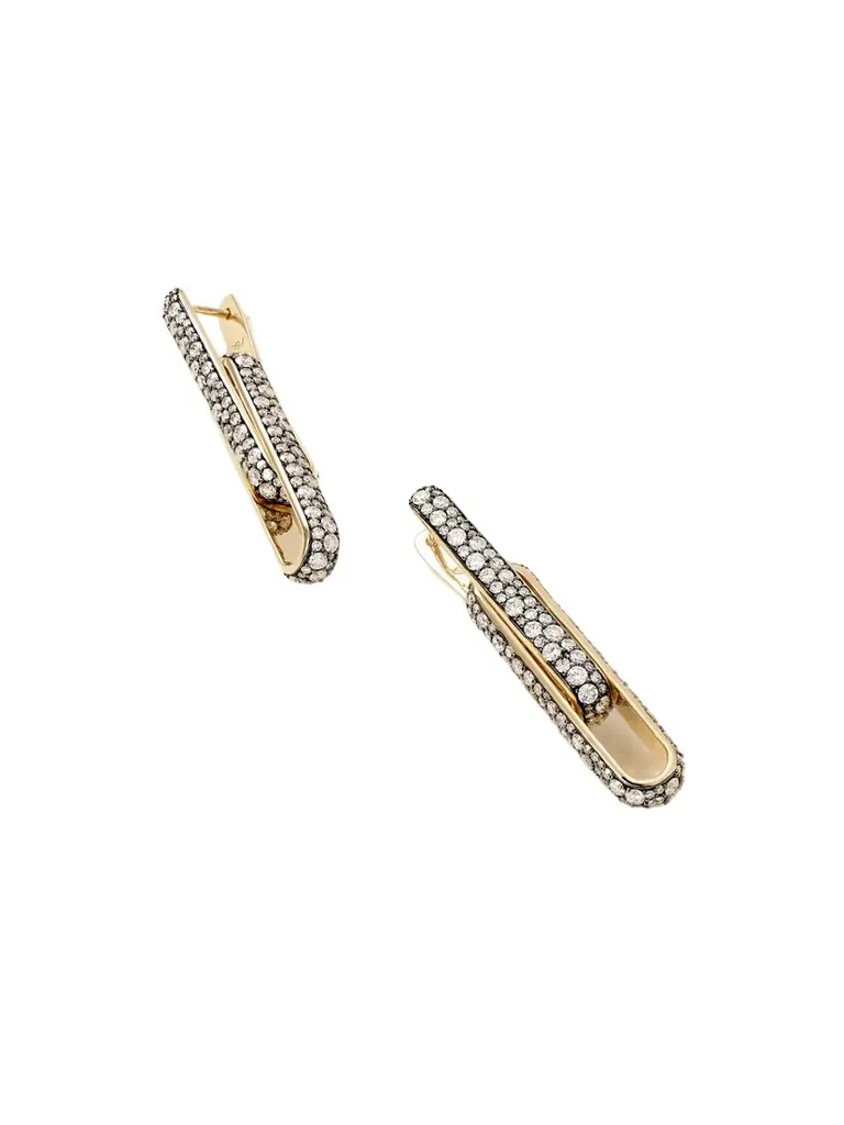 Lucy Delius Stirrup 14-karat Gold Diamond Earrings