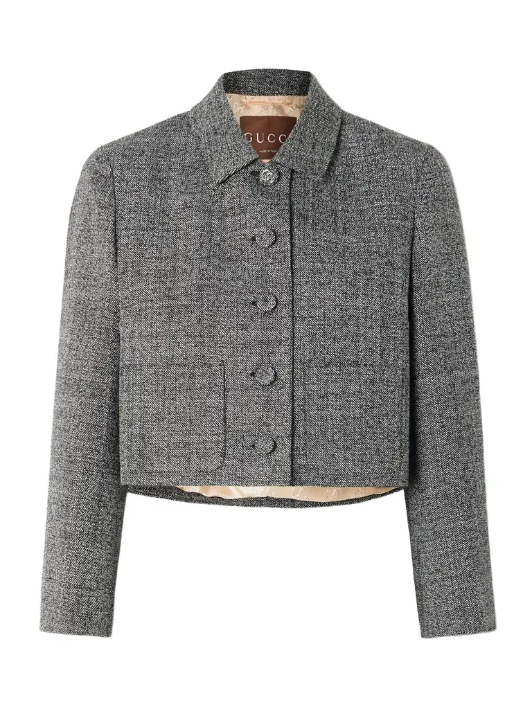 Gucci Cropped Wool-tweed Jacket