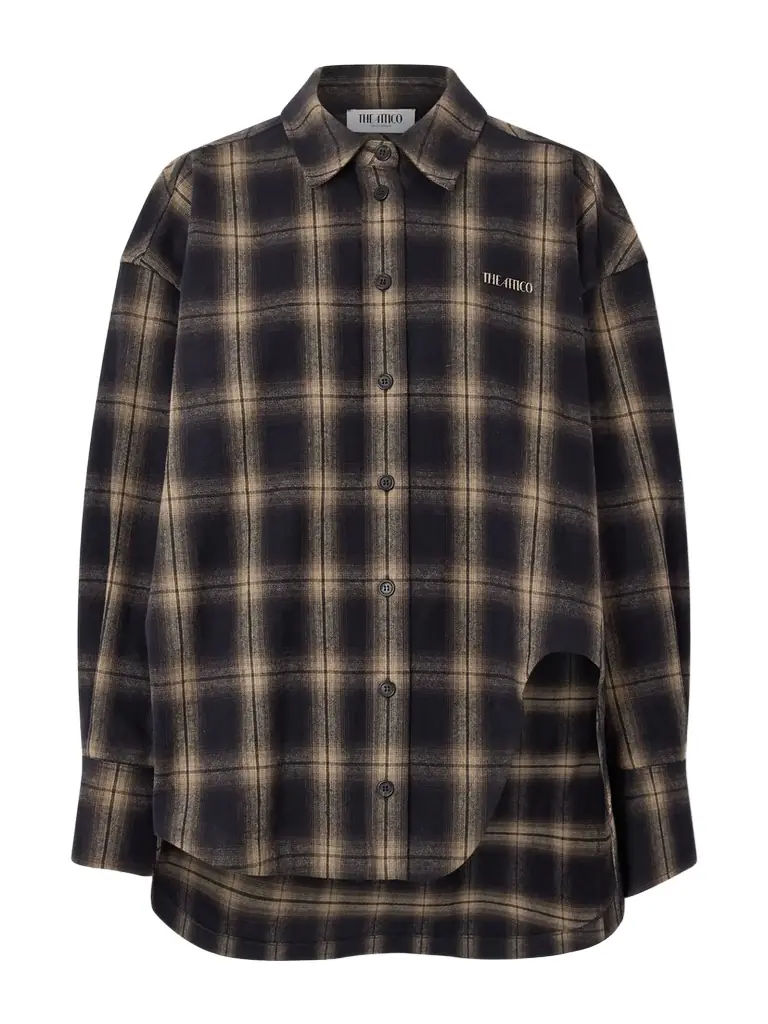 The Attico Oversized Checked Cotton-flannel Shirt