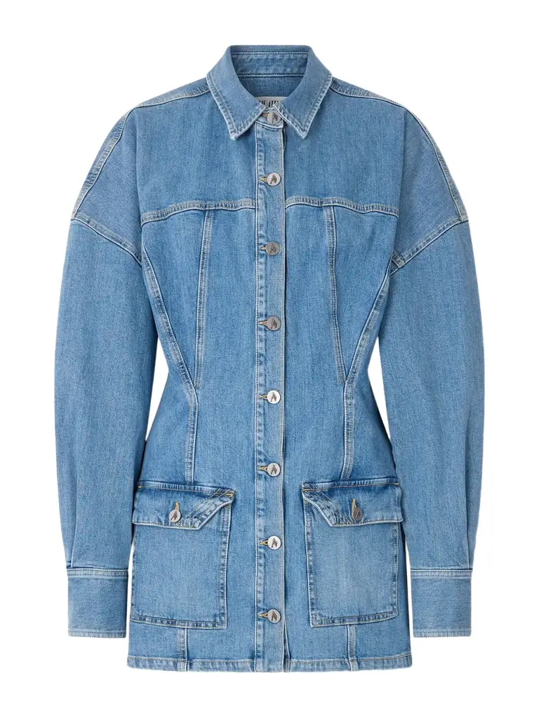 The Attico Paneled Denim Mini Dress