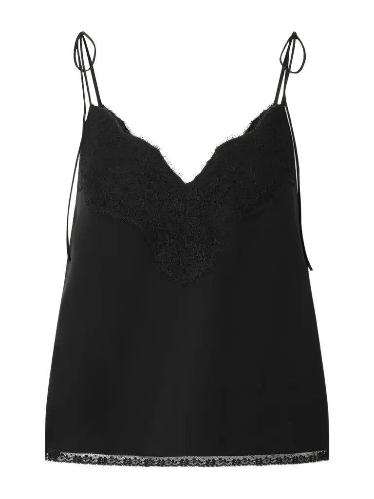 Valentino Garavani Floral Lace-trimmed Silk Crepe De Chine Camisole