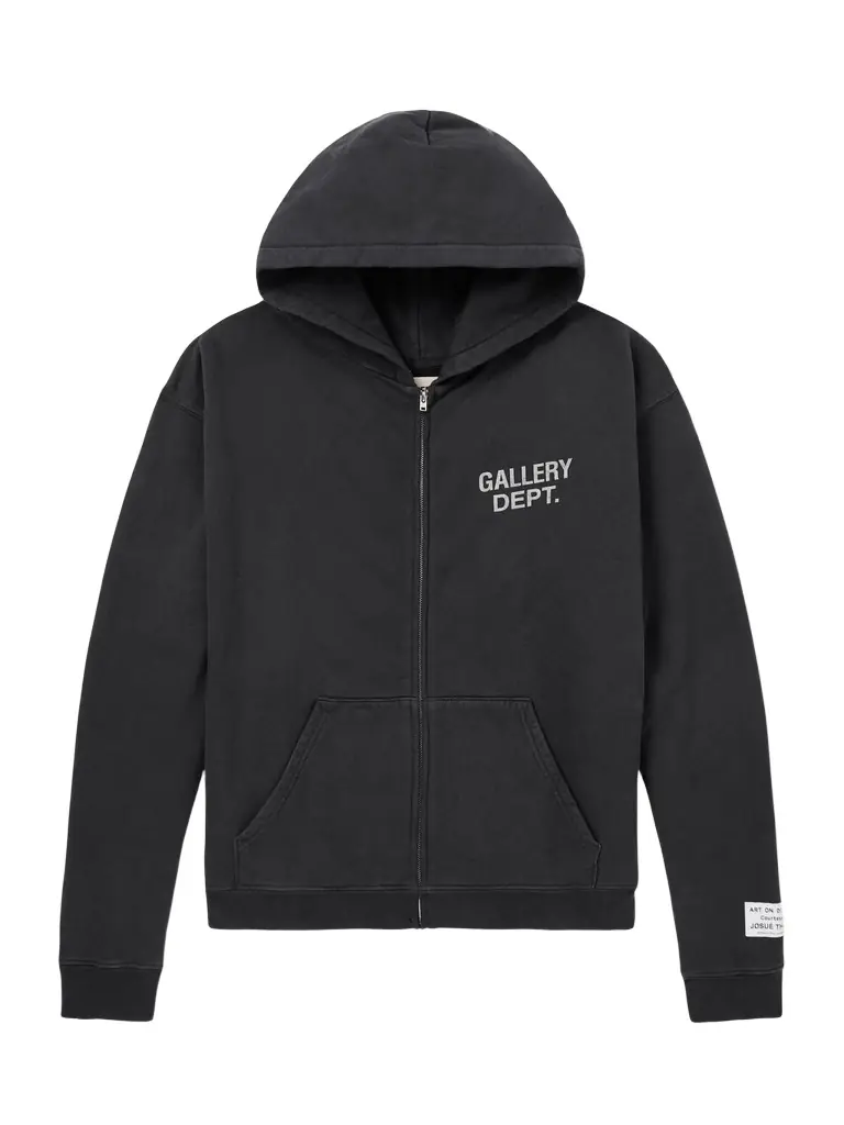 Gallery Dept. 90's Logo-Print Cotton-Jersey Zip-Up Hoodie - Me