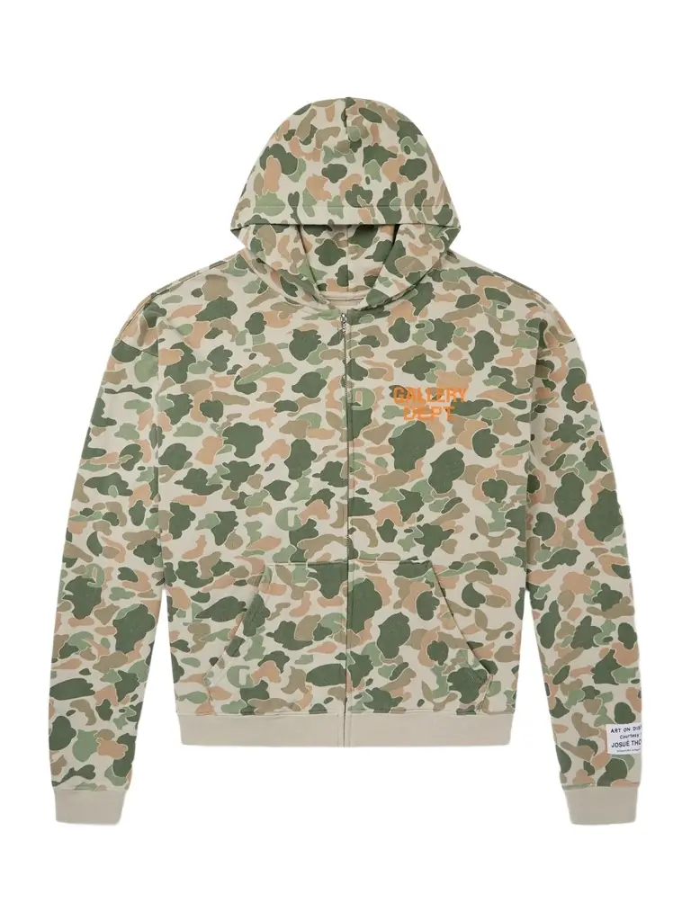 Gallery Dept. Logo-Print Camouflage Cotton-Jersey Zip-Up Hoodie - Men