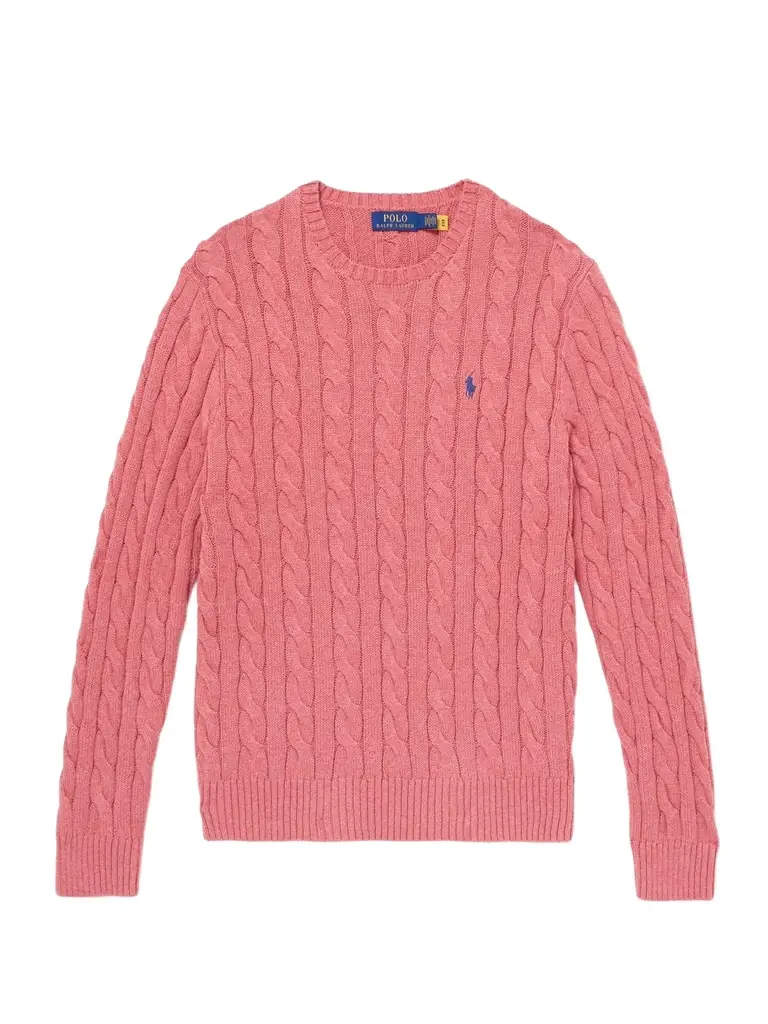Polo Ralph Lauren Logo-Embroidered Cable-Knit Cotton Sweater - Men