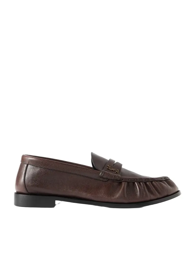Saint Laurent Le Loafer Monogram Logo-Appliquéd Full-Grain Leather Penny Loafers - Men