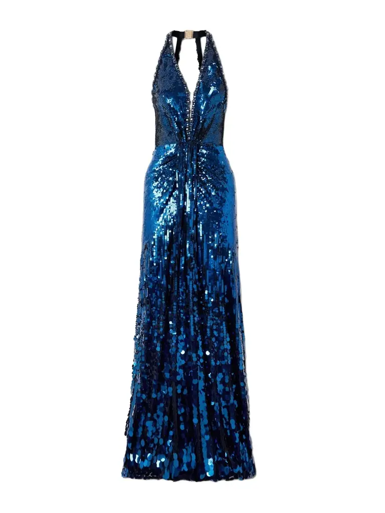 Jenny Packham Lisette Embellished Tulle Halterneck Gown