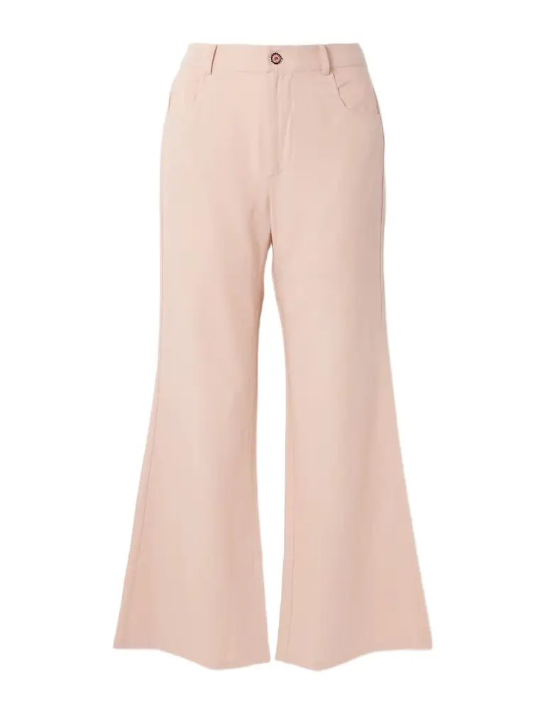 ALIX OF BOHEMIA Bunny Embellished Silk Flared Pants