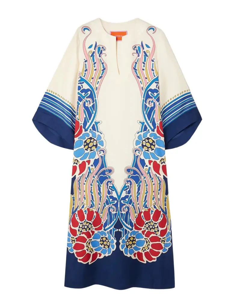 La DoubleJ Printed Silk-twill Midi Dress