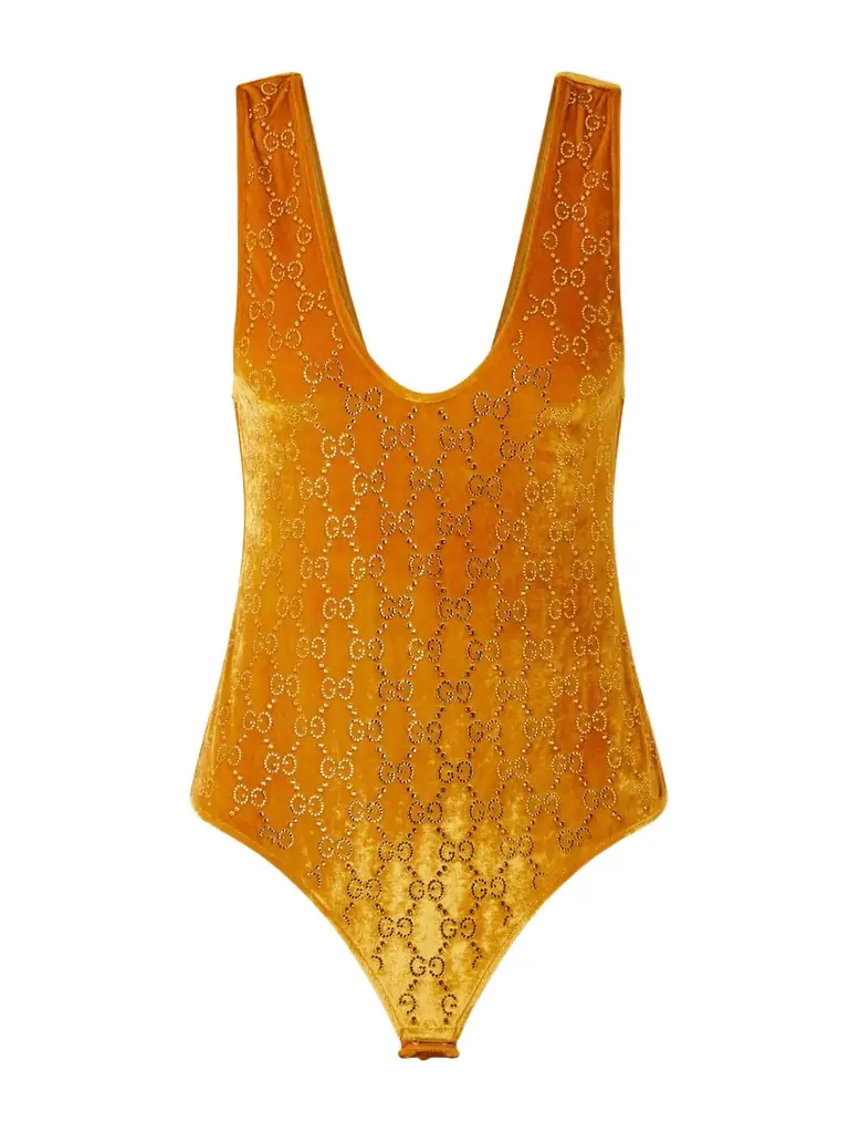 Gucci Crystal-embellished Chenille Bodysuit