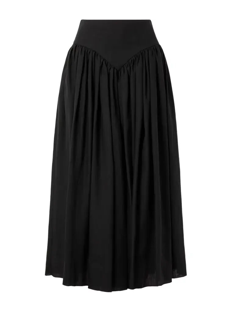 Gabriela Hearst Juniper Frayed Paneled Linen Midi Skirt