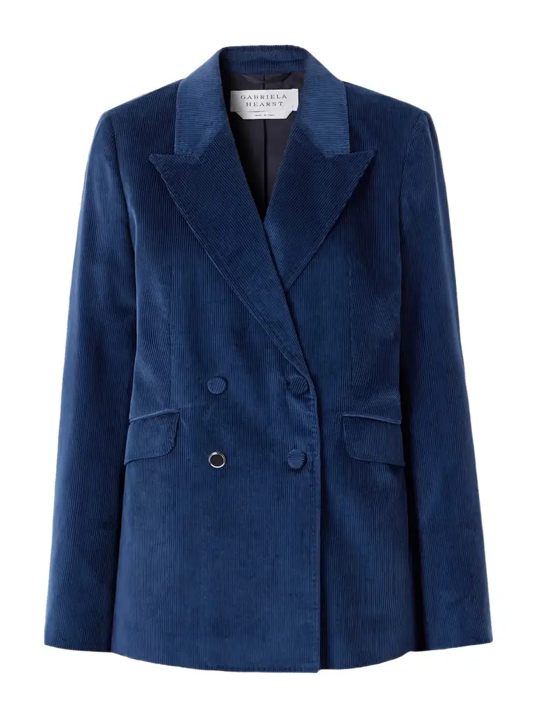 Gabriela Hearst Angela Double-breasted Cotton-corduroy Blazer