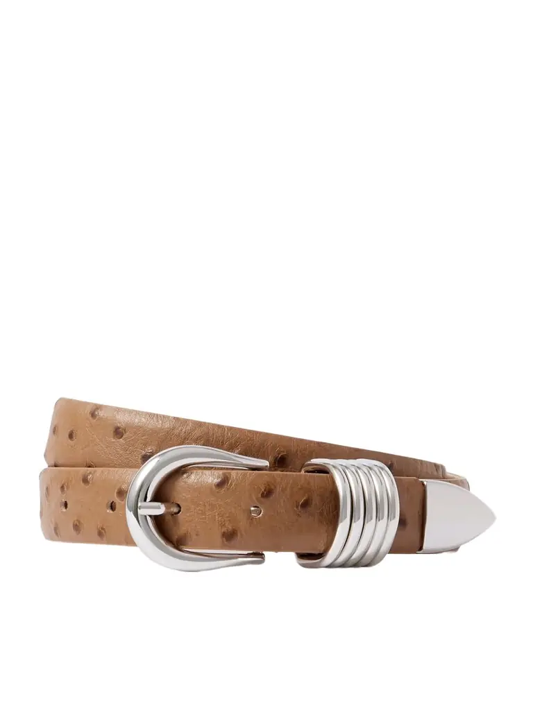 Déhanche Hollyhock Ostrich-effect Leather Waist Belt