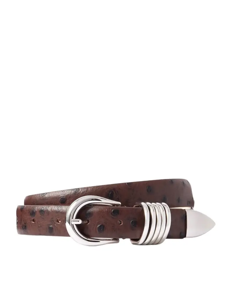 Déhanche Hollyhock Ostrich-effect Leather Waist Belt