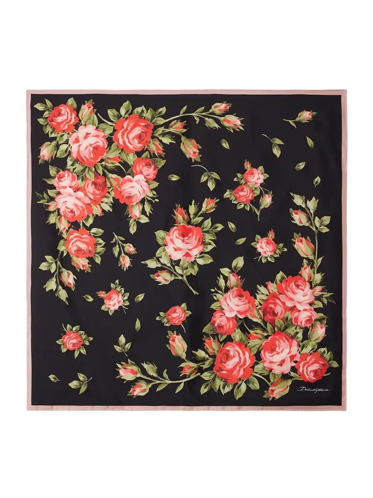 Dolce & Gabbana Floral-print Silk-twill Scarf