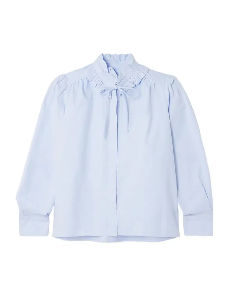 Citizens of Humanity Calista Tie-detailed Ruffled Cotton-poplin Shirt