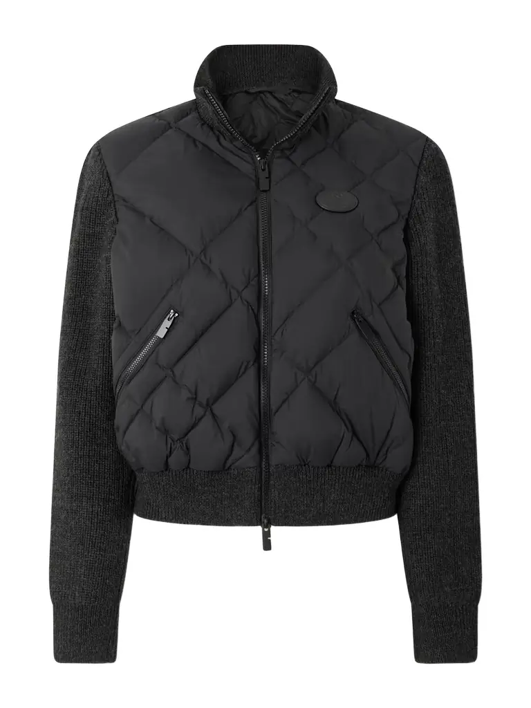 Burberry Ribbed Wool-blend Paneled Padded Shell Down Jacket