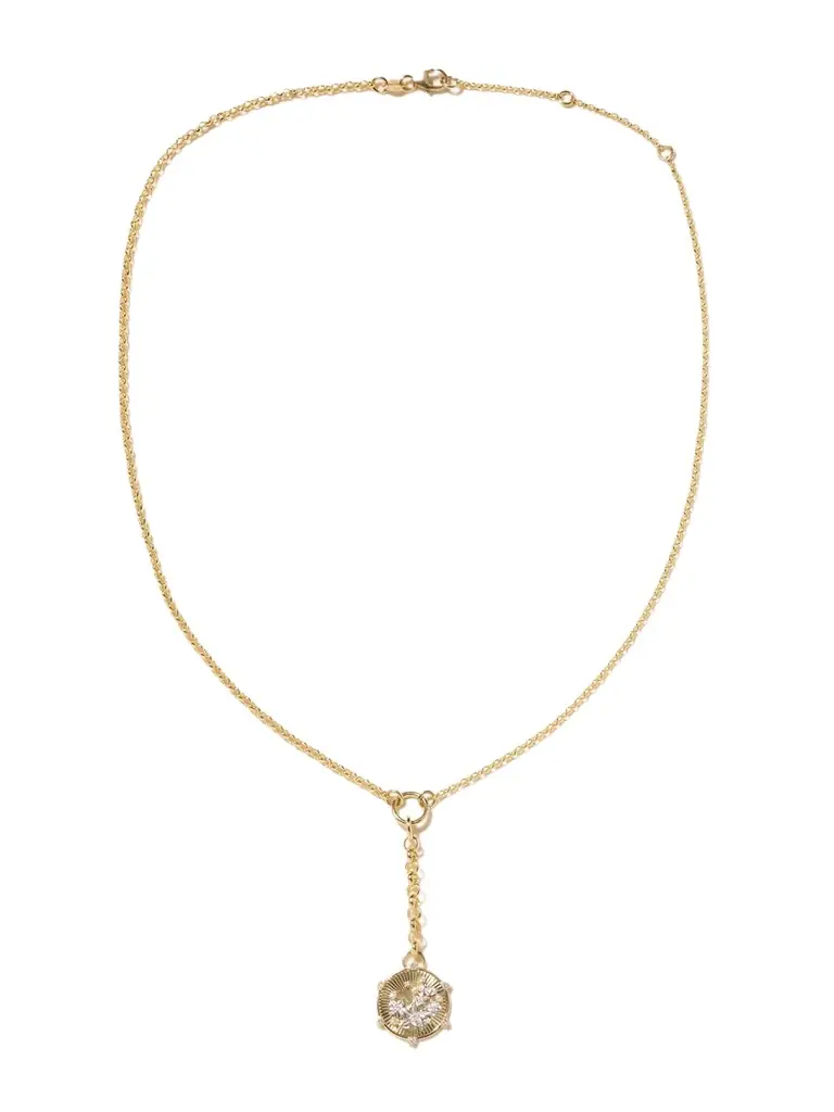 Foundrae Resilience Blossoms Mixed Belcher 18-karat Yellow And White Gold Diamond Necklace