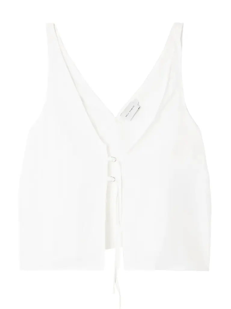 Deiji Studios Two Part Tie-detailed Linen Top
