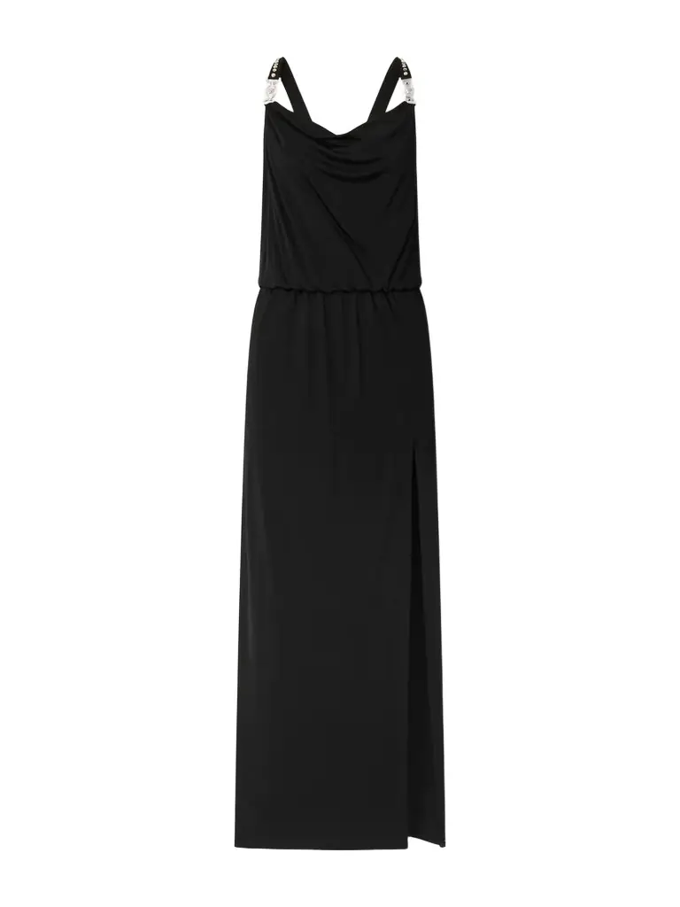 Versace Embellished Draped Jersey Gown