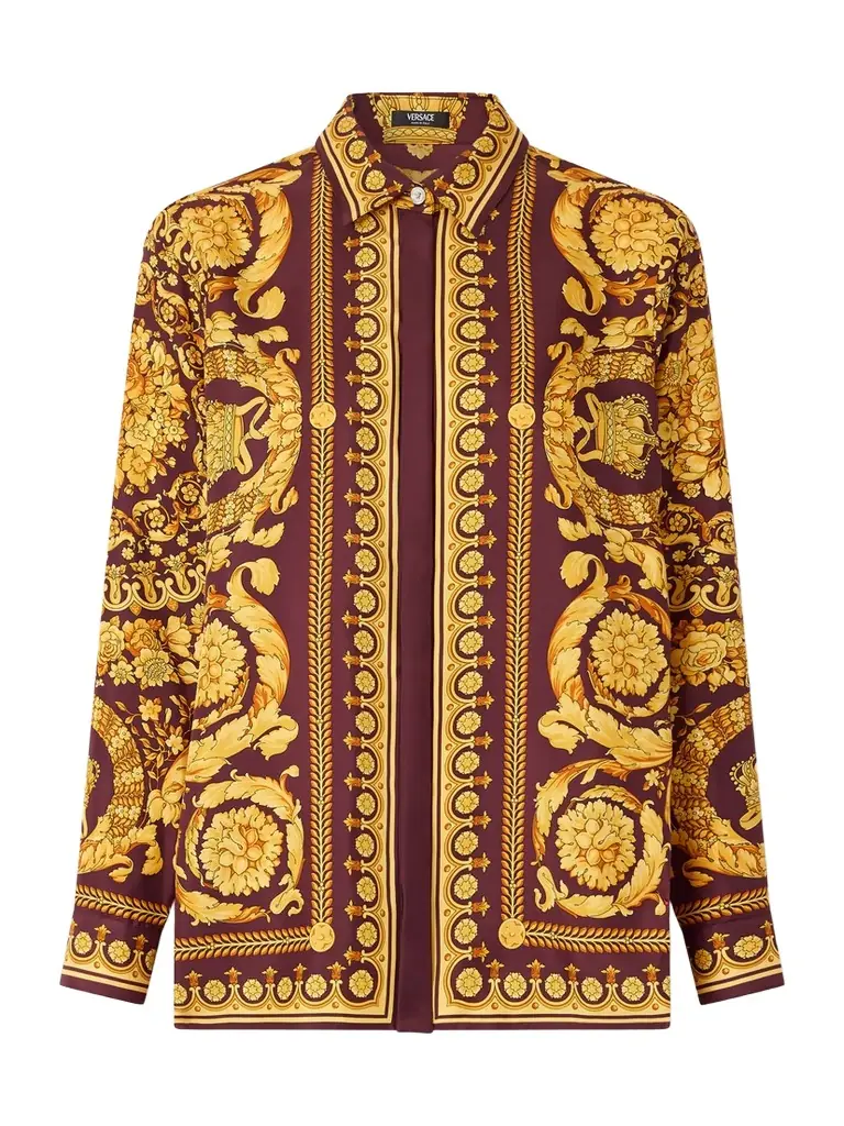 Versace Printed Silk-twill Shirt