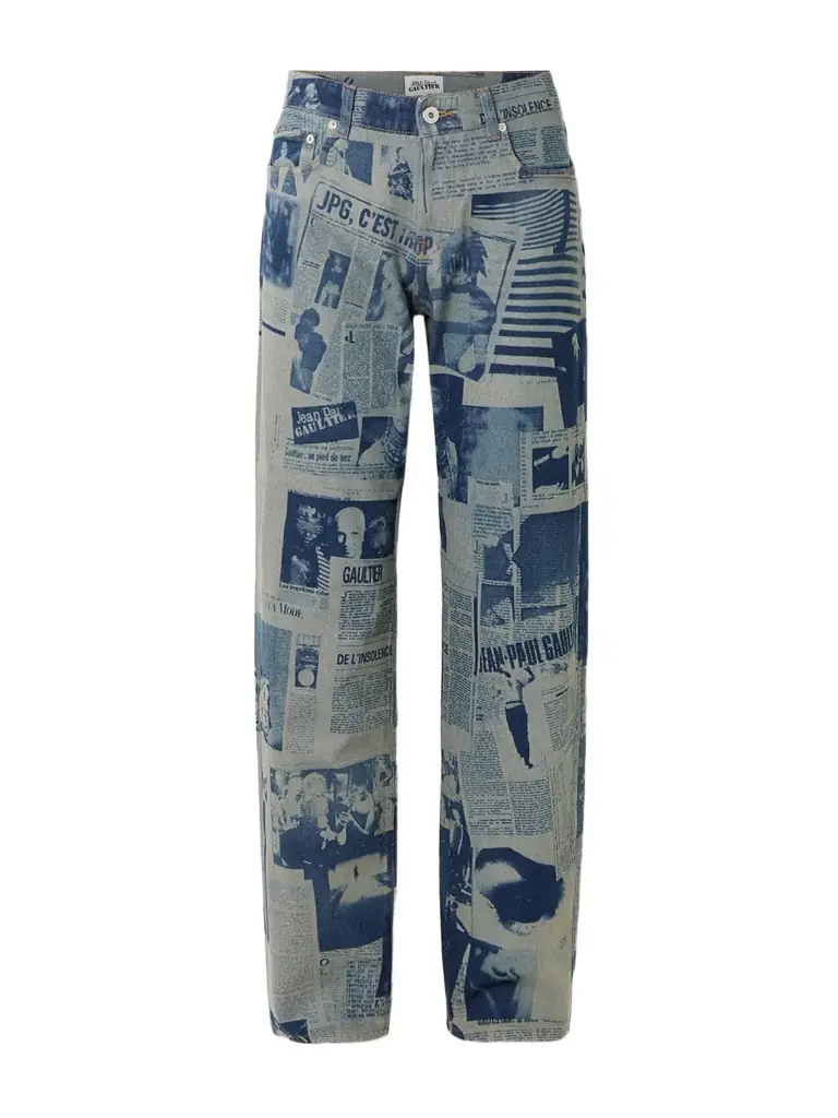 Jean Paul Gaultier Printed High-rise Straight-leg Jeans