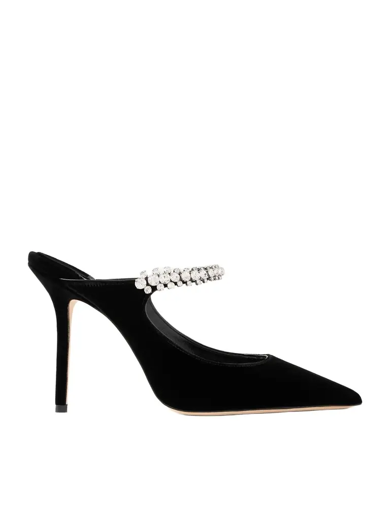 Jimmy Choo Bing 100 Crystal-embellished Velvet Pumps