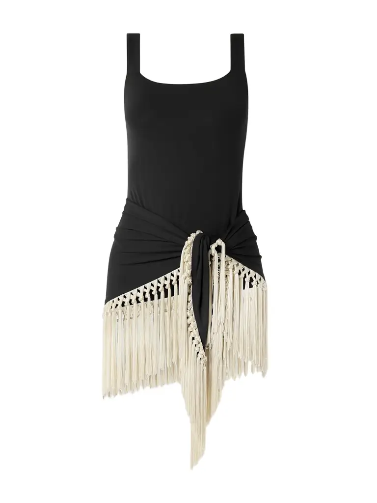 Taller Marmo Mini Lido Swimsuit And Fringed Pareo Set