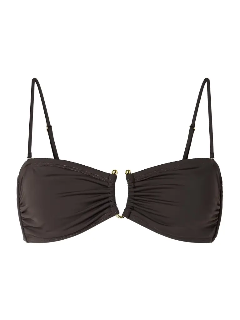 Nili Lotan Embellished Ruched Bikini Top