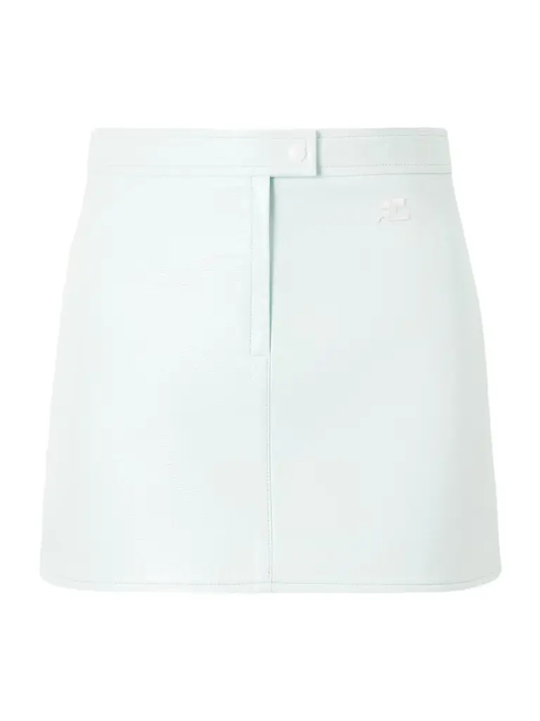 Courreges Appliquéd Coated Cotton-blend Mini Skirt