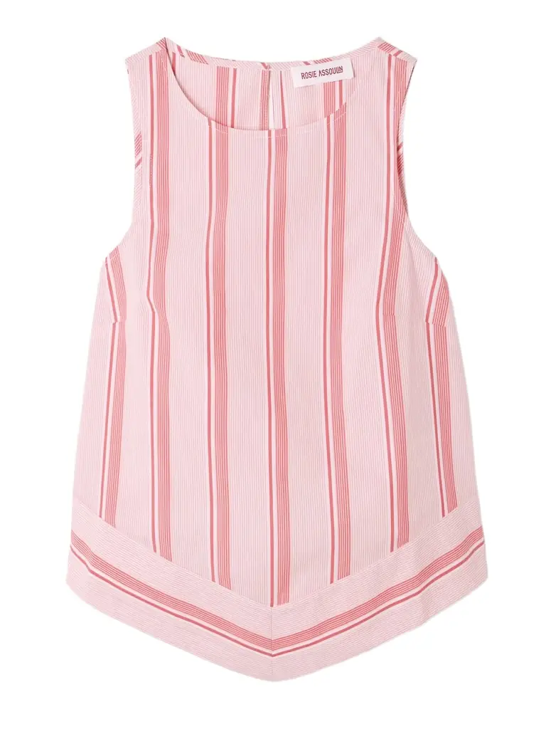 Rosie Assoulin Striped Cotton-poplin Top