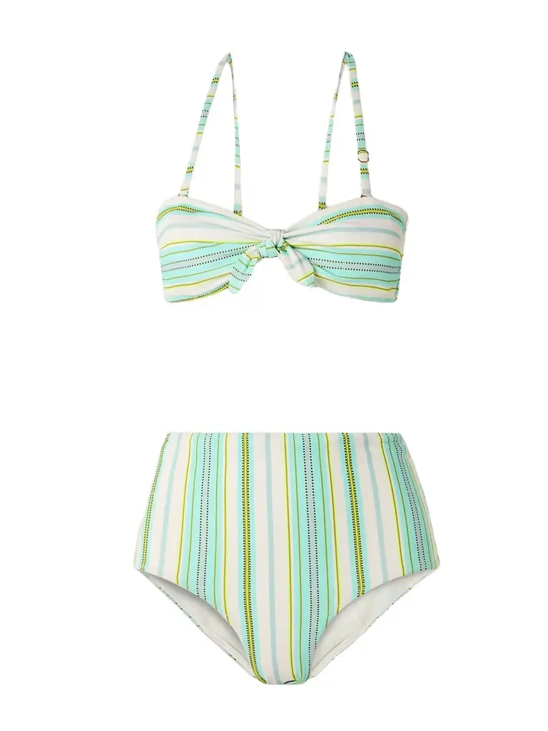 Lemlem Ava + Elsi Printed Ribbed Recycled Bikini