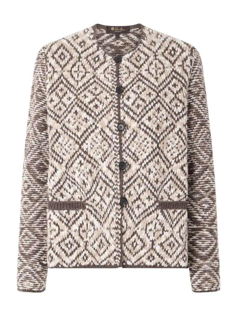 Loro Piana Jacquard-knit Cashmere Cardigan