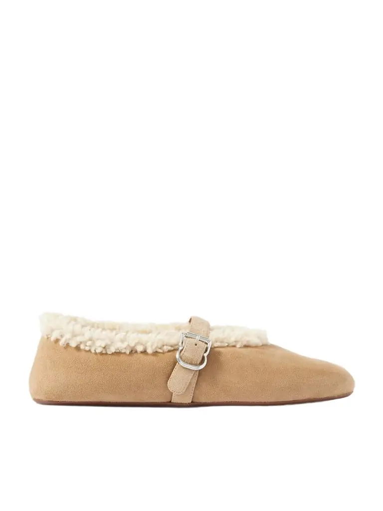 Alaïa Shearling Ballet Flats