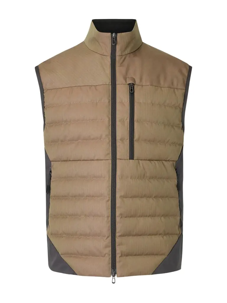 Sease Intrepid Shell-Trimmed Quilted Herringbone Virgin Wool Down Gilet - Men