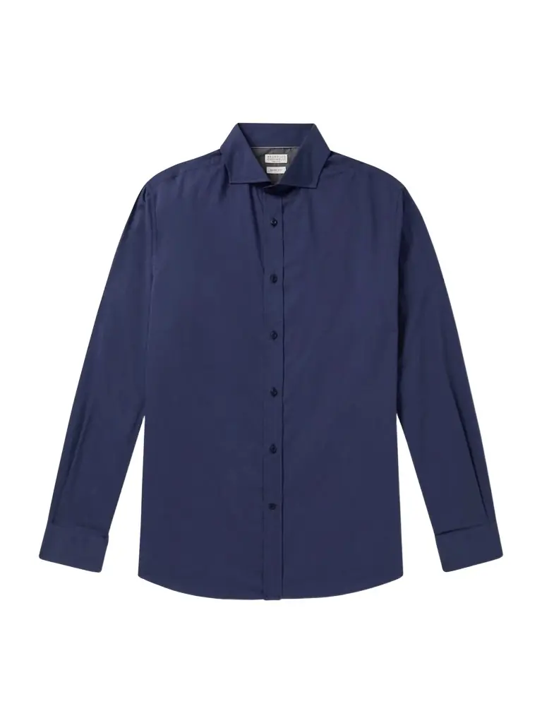 Brunello Cucinelli Cutaway-Collar Cotton Shirt - Men