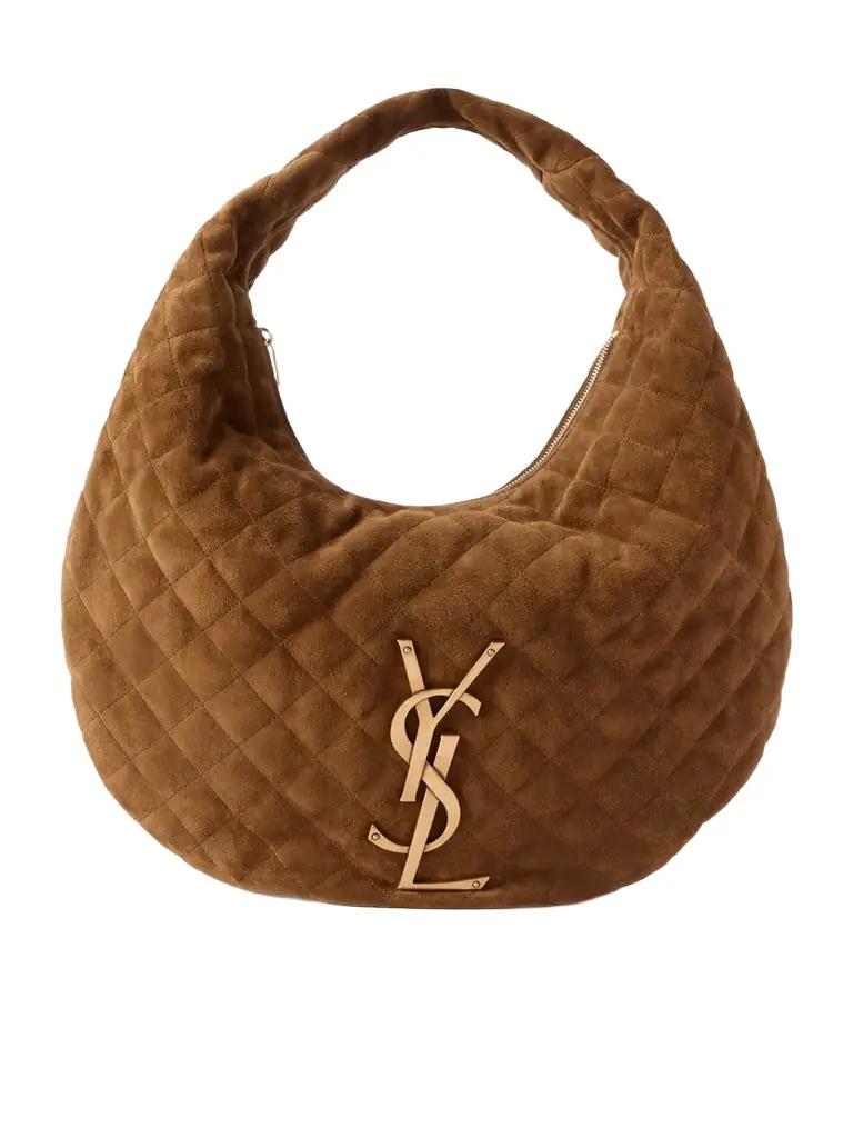 Saint Laurent Icare Matelassé Suede Shoulder Bag