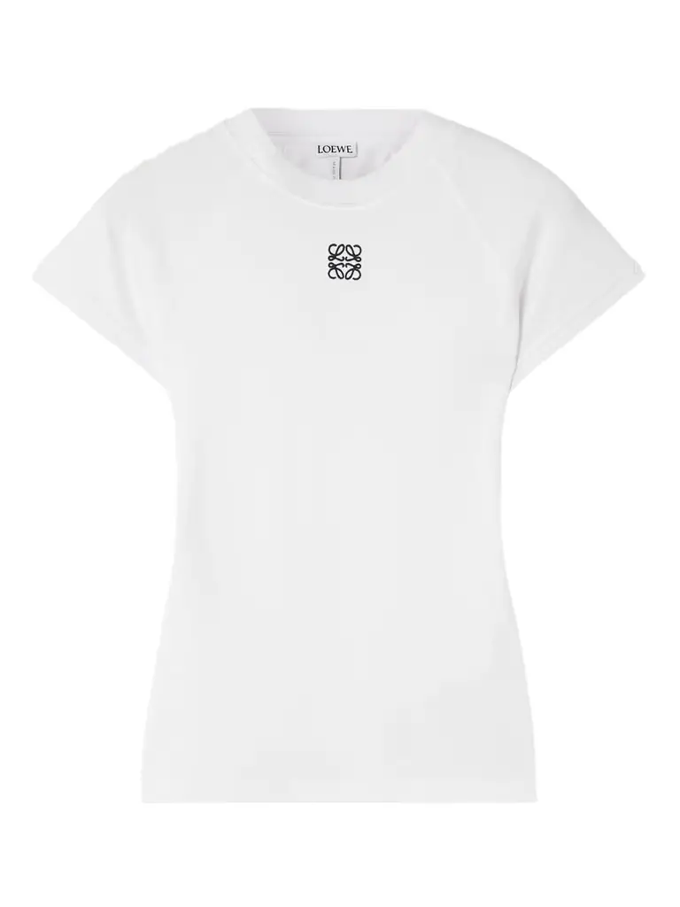 Loewe Anagram Embroidered Cotton-blend Jersey T-shirt