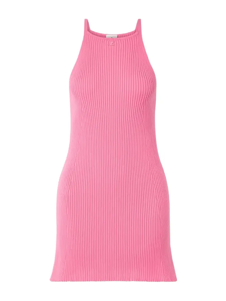 Courreges Ribbed-knit Mini Dress