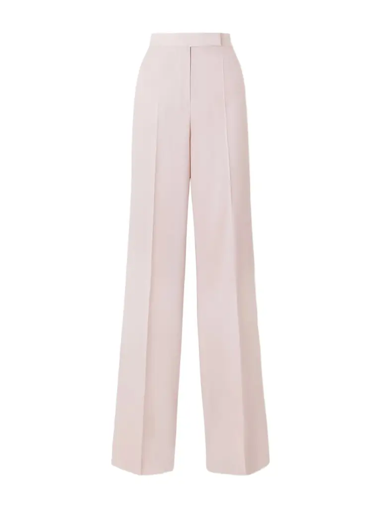 Max Mara Pleated Wool, Mohair And Silk Straight-leg Pants