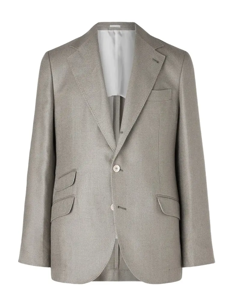 Brunello Cucinelli Silk, Linen and Wool-Blend Blazer - Men