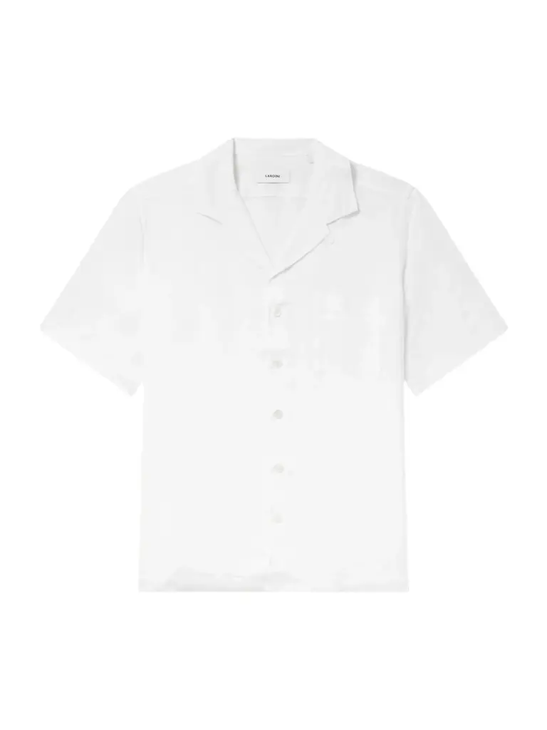 Lardini Convertible-Collar Linen Shirt - Men