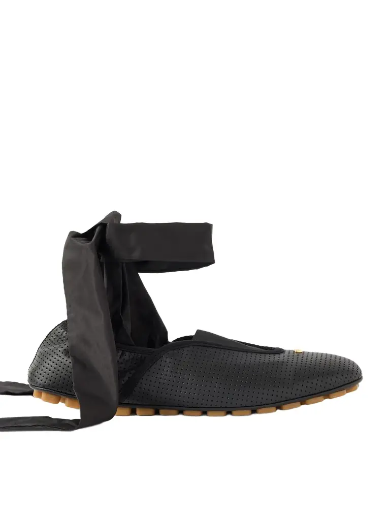 Rythmika Lace-up Leather Ballet Flats