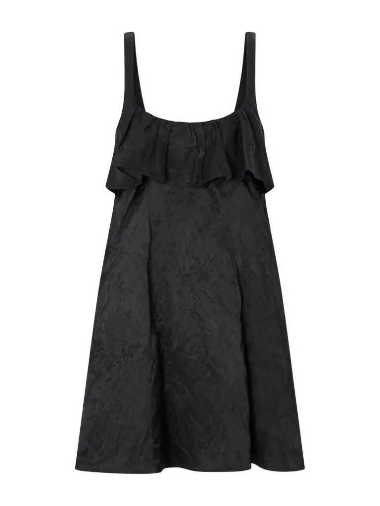 Chloé Ruffled Cutout Crinkled-satin Mini Dress